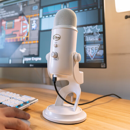 Logitech Blue Yeti Snow Monster USB Microphone Condenser Anchor Computer Mobile Live Broadcast Sleep Aid ASMR Recording Instrument Humai Omni-directional Singing Karaoke Game Noise Canceling Microphone Yeti Black-Sleep Aid Microphone Debugging-SF Express
