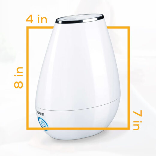 BEURER 2-in-1 essential oil aromatherapy humidifier, ultrasonic cool mist, night mode, 2L water tank, suitable for bedroom, white