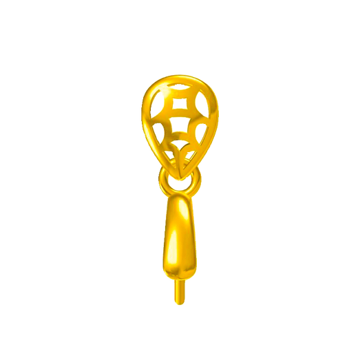 Fat Donglai's same melon seed buckle 18k gold pure 18 gold buckle head thickened clip buckle jade jade inlaid gold pendant buckle No. 50 18K rose gold