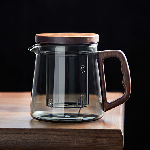 Clay teapot tea water separation glass small tea set single person dedicated office high borosilicate tea maker heat-resistant three-piece set