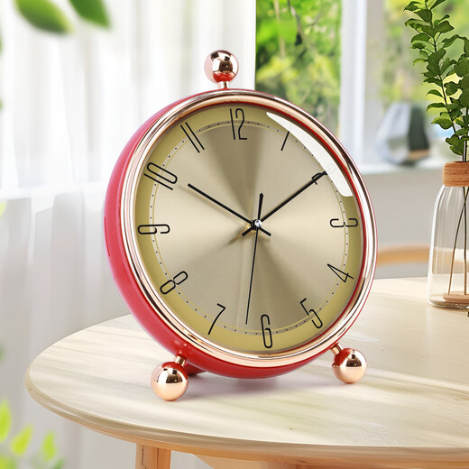 Kangbas simple table clock living room bedroom study desktop clock 2025 creative fashion table clock calendar quartz clock 3476Y calendar white and blue (29 cm)