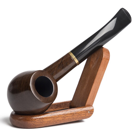 Ruoyan handmade solid wood pipe men's cigarette bag pot curved bucket ebony dry tobacco rod filter cigarette holder father elders gift
