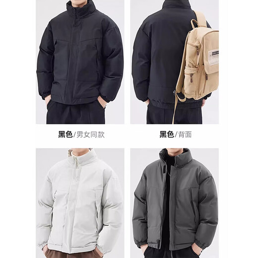MiiOW American simple men's cotton coat autumn and winter new casual cotton clothing trendy brand versatile bread coat warm cotton jacket black L