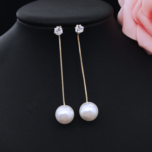 Yichan long tassel imitation pearl earrings without pierced ears clip niche design high-end earrings 2025 new explosive earrings long slim pearl earrings