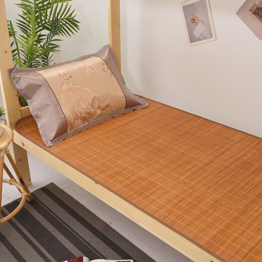Derenxin summer mat set student dormitory bunk bed single bed 0.9m mat bamboo mat foldable air-conditioned mat carbonized bamboo mat - single pack 90*190cm + one pillowcase