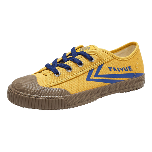 Feiyue (Feiyue) Macaron lienzo zapatos zapatos para hombres zapatos para mujeres 2024 verano nuevos zapatos casuales de moda y modernos zapatos de atletismo para hombres amarillo/azul oscuro 42