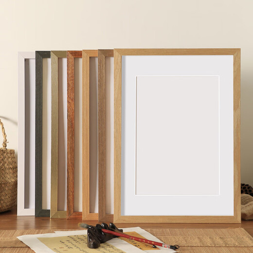 Senmiao solid wood a4 photo frame table blank calligraphy French painting frame wall hanging 4k wooden outer frame 8k frame can be customized and self-assembled Teak color-selected solid wood can be customized A3 wall hanging can place 29.7*42cm