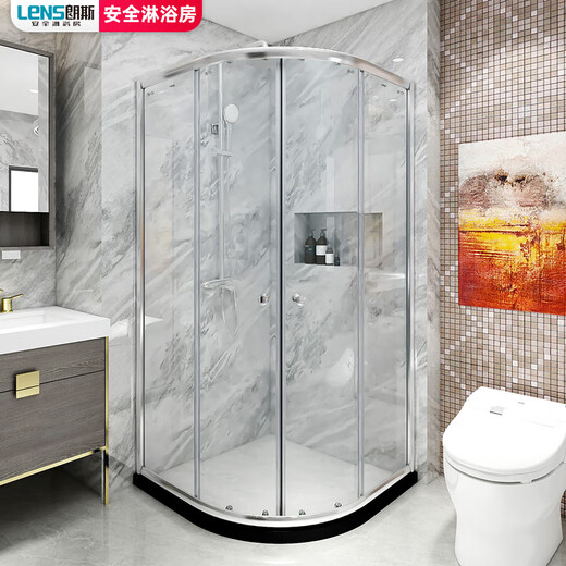 LENS shower room arc-shaped bathroom dry and wet separation 6mm sand silver 1 square meter x does not include steam
