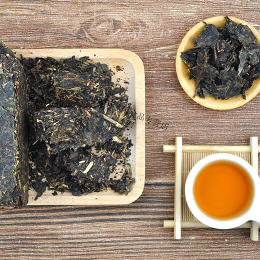 Beautiful Ode to Zhaoliqiao Green Brick Tea Inner Mongolia Milk Tea Brewed Brick Tea Sichuan Tea Pressed Old Brick Tea Green Brick Tea 338gx2 pieces