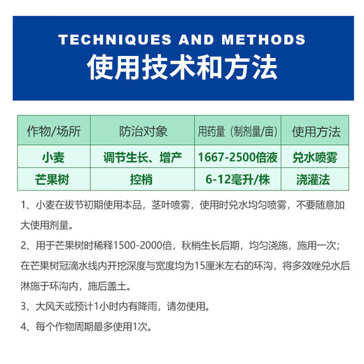 25% paclobutrazol fruit tree, mango growth control, shoot dwarfing agent, wheat adjustment and yield increase plant growth regulator 1000g (12 bottles in the box)