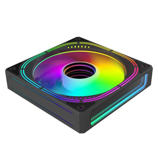 棱镜4代新品PRO 12CM机箱风扇ARGB5V神光同步AURA炫彩PWM温控 白框 棱镜四代【正向】 5个装