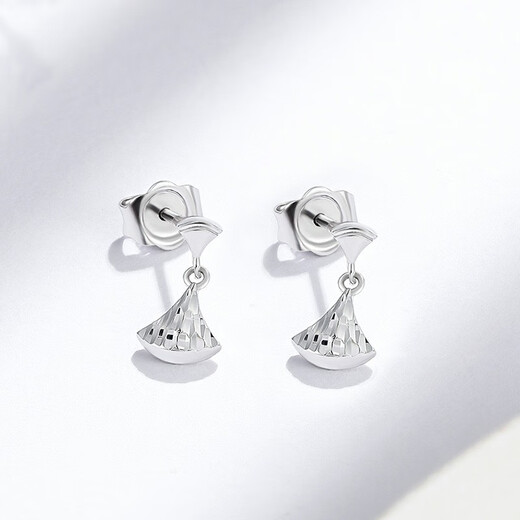 Liuguifu Jewelry Platinum Earrings Women's PT950 Earrings Smart Skirt Sparkling Earrings Birthday Gift 1.60g