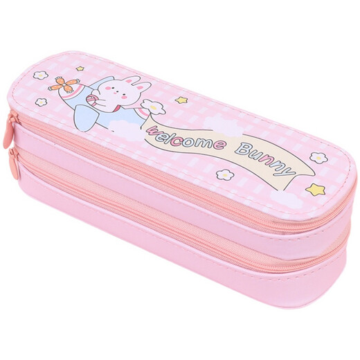 Double-layer pencil case ins Japanese primary school students' cute large-capacity pencil case for girls new female internet celebrity pencil case Zhuiyi Grape Girl Sheep Coat (three-layer pencil case)