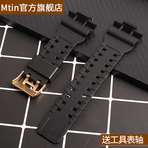 Mtin is suitable for Casio casio gshock resin watch strap GA-110GB GD120 700 400 rubber strap black silver buckle