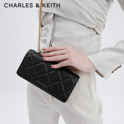 CHARLES&KEITH textured rhombus chain small square bag wallet crossbody bag women's bag birthday gift for girlfriend CK6-10680924