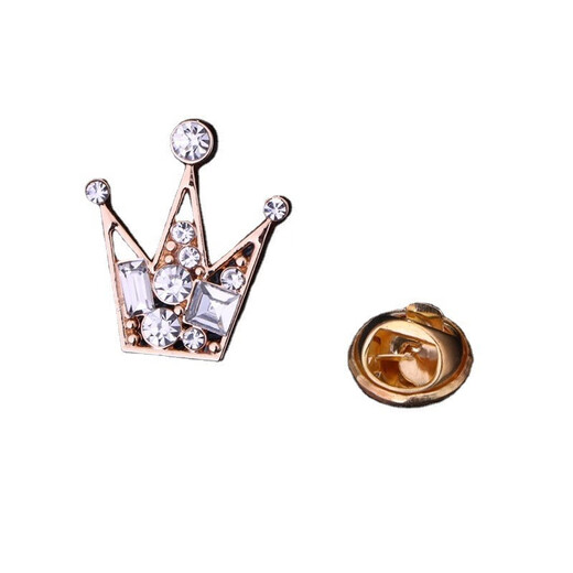 Timo Crown Collar Nadel Herrenbrosche Accessoires Anzug Kristall Brosche Zhang Songwen gleiche Kragen Nadel Hemd Pin Summer Gun Black Crown Tinte Blue Diamond plus Ersatzknopf B00-307