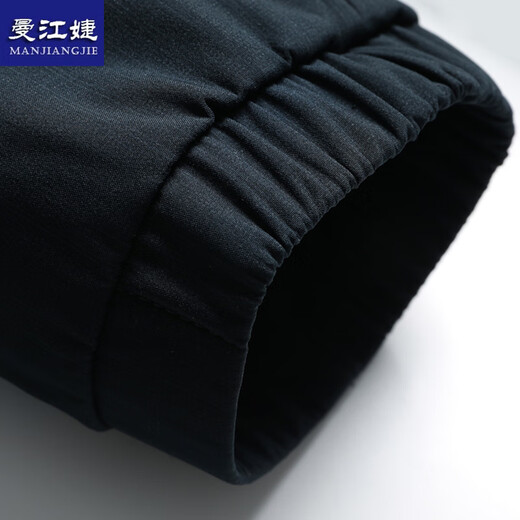 Man Jiangjie middle-aged and elderly men's spring and autumn thin jackets, 60-year-old middle-aged dad's casual loose stand-up collar tops, navy blue XL recommended 130-150 Jin Jin equals 0.5 kg