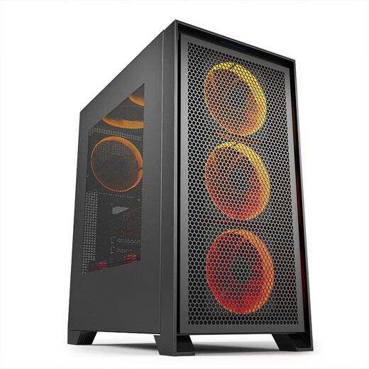 Patriot YOGO T21 large chassis desktop ATX large board MATX air-cooled 360 water-cooled e-sports gaming computer desktop main chassis black (iron mesh non-side transparent) + fan*6