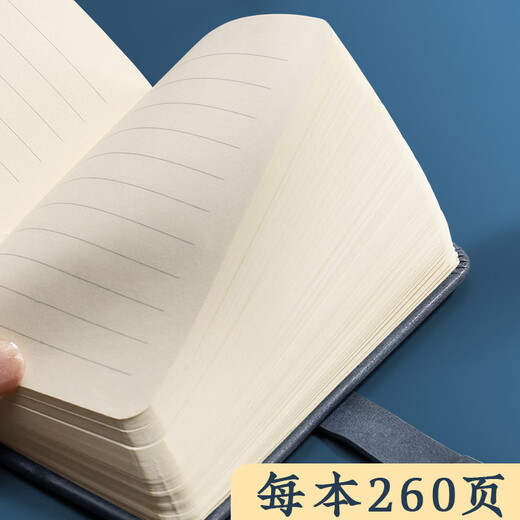 ujia National Trend Small Laptop Portable High-Precision Diary Office Stationery Creative Dragon Magnetic Cable Leather Face Pocket Book A7 Enterprise Customized Horizontal Line Dark Blue