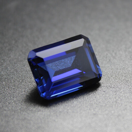 Feiyu precious natural tanzanite sapphire powder fused rectangular deep sapphire loose stone fashion jewelry can be inlaid, rectangular 8X10mm