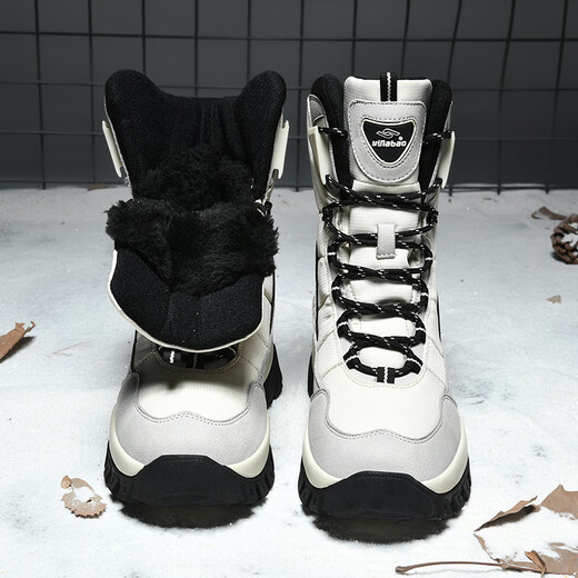 Yijiabao Snow Boots Women's Cotton Shoes Winter Velvet Brand Women's Shoes Versatile Shoes Women's Casual Shoes Thick-Soled Outdoor Travel Shoes Beige Velvet 38 Thickened Inside, Need to Take One Size Larger