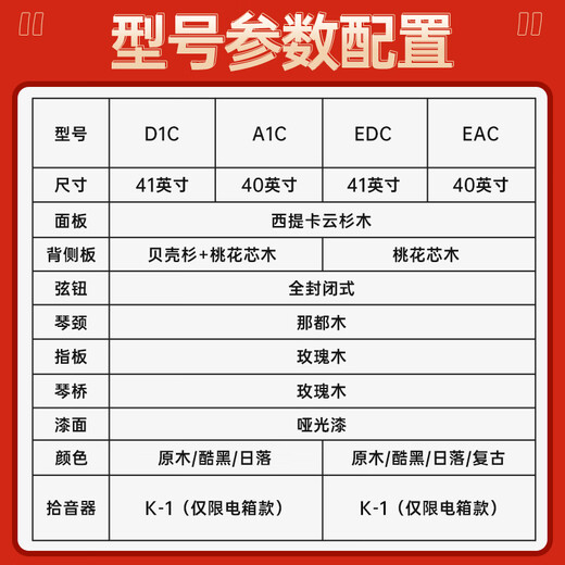 KEPMA (KEPMA) KEPMA EAC KEPMA folk guitar beginner's entry guitar solid wood color 40 inches