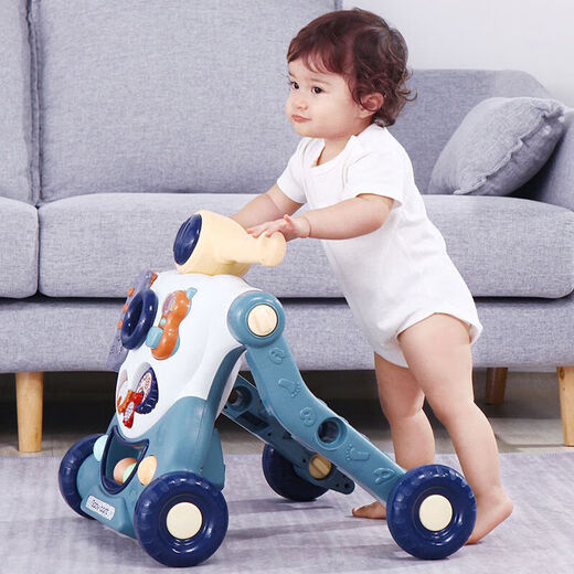
Kairuishi (Kairuishi) walker cart toy baby walker for 6-18 months to learn to walk and prevent rollover. Battery version: adjustable speed + weight gain + water tank blue