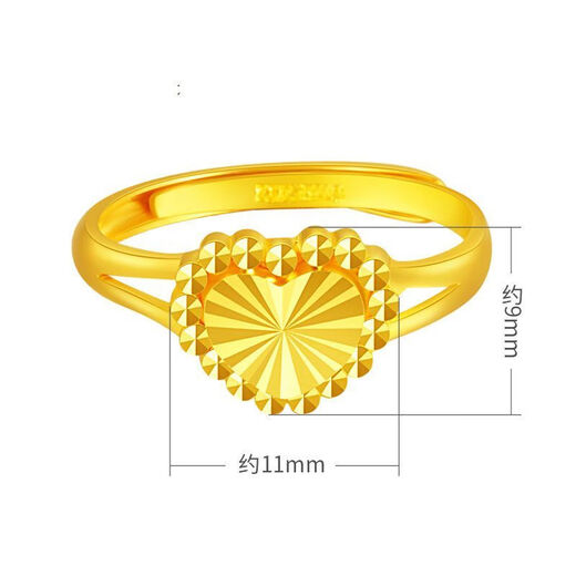 Vatican-made old Phoenix gold store style gold-plated 999 pure silver gold-wrapped women's ring love fashion versatile Chinese Valentine's Day ring love ring gold 9999 live style 0.09g