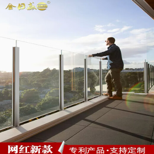 金日盛 楼梯扶手护栏 钢化玻璃楼梯扶手不锈钢立柱阳台室外现代自装栏杆 装扶手1050高-砂光色精铸款单支
