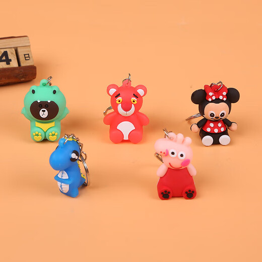 钥匙扣生肖挂饰pvc软胶卡通动漫挂扣挂饰书包文具挂件 随机1个
