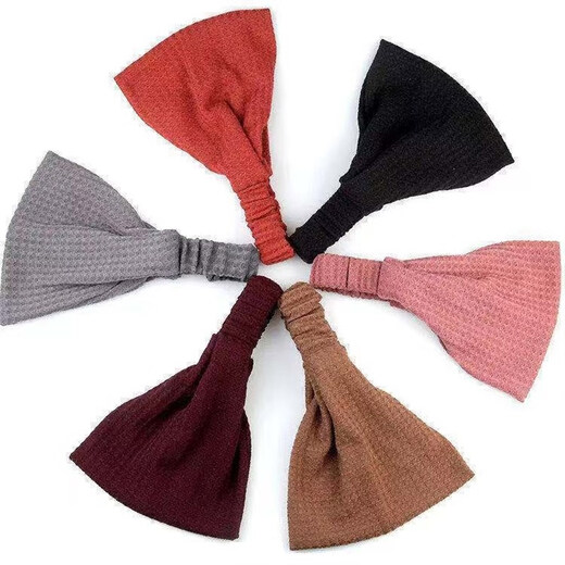 Touto patch, forehead warmer, forehead cover to cover gray hair, postpartum hairband, postpartum windproof SN7391, knitted style - brown