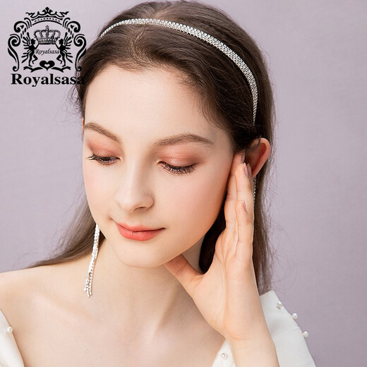 Royal sasa royal salsa headband tassel headband for women all-match rhinestone headband headband back hanging forest style super fairy hairpin hair accessories silver