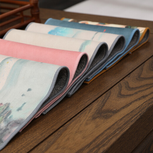 Tanyuan tea towel absorbs water, high-end thickened painted Zen cotton and linen tea mat coaster pot cloth tablecloth tea towel tea towel cloth painted Zen tea towel spring
