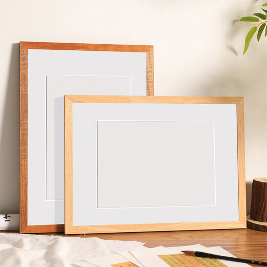 Senmiao solid wood a4 photo frame table blank calligraphy French painting frame wall hanging 4k wooden outer frame 8k frame can be customized and self-assembled Teak color-selected solid wood can be customized A3 wall hanging can place 29.7*42cm