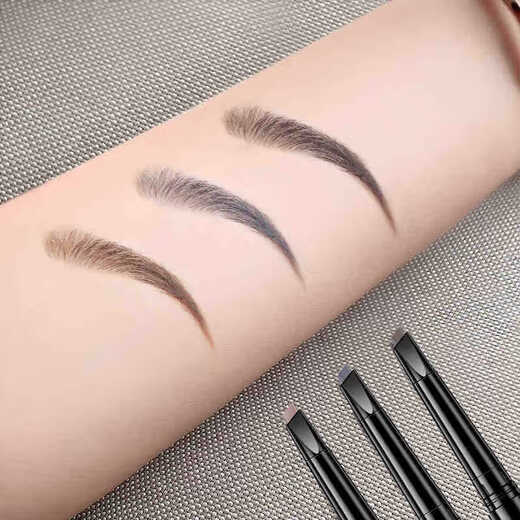 Double-ended eyebrow pencil is waterproof and sweat-proof, long-lasting and not easy to smudge. Beginner's eyebrow brush provides three-dimensional coloring for cosmetics. Double-ended eyebrow pencil-Light Coffee 3-pack