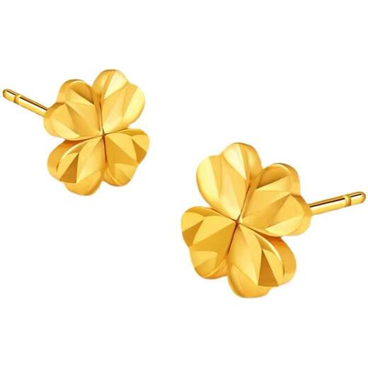 Centenary-old Fengxiang earrings for women, K gold earrings, earrings for raising ears, a pair of double c earrings, a pair of about 1.4 grams, as a Valentine's Day gift for girlfriend