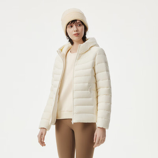 Tambor 2025 Autumn New Thin Down Jacket Women's Hooded Comfortable Short Slim Lightweight Winter Jacket 310218D Light Cloud White XS