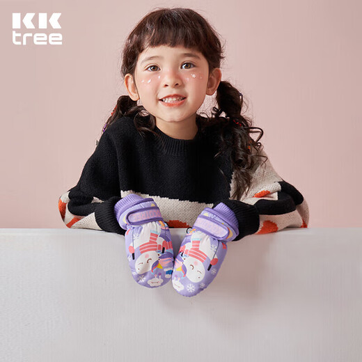 Kocotreekk tree children's gloves for skiing in autumn and winter for boys and girls plus velvet and thickening for babies to play in the snow and keep warm Unicorn Sparkle