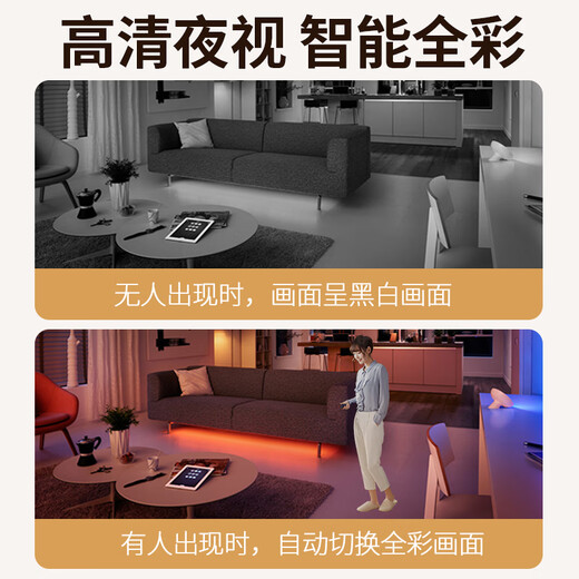 Moniteur Batianan 360 degrés sans angles morts avec vision nocturne caméra commerciale montée au plafond sans fil panoramique-inclinaison hémisphère rotatif surveillance maison porte d'entrée intérieure couloir ascenseur