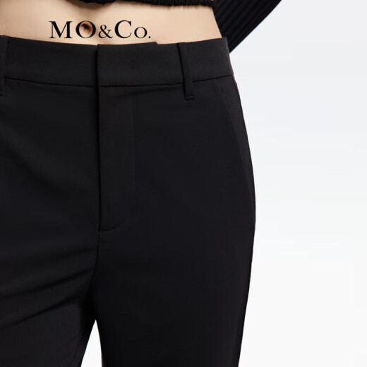 MO/Co.2024 spring new low-waisted floor-length trousers casual pants commuter trousers MBD1PAT013 black M/165