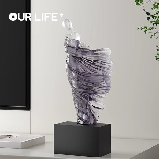 Olai Home Ancient Style Spring Breeze Phantom Character Art Ornament High-end Sculpture Living Room Study Entrance Wine Cabinet Home Accessories YZ Spring Breeze Phantom Girl-Ink Color