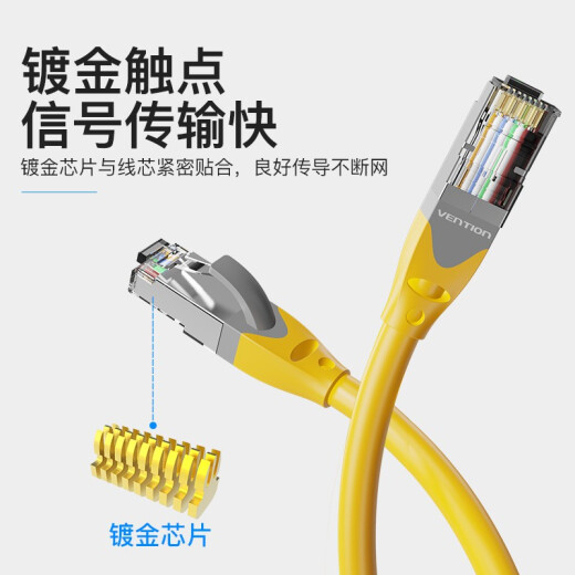 Wei Xun Category 6 Super Network Cable CAT6A Category 8-core double shielded high-speed 10G engineering grade jumper computer router broadband finished home network cable IBH Category 6 Super Network Cable 2 meters