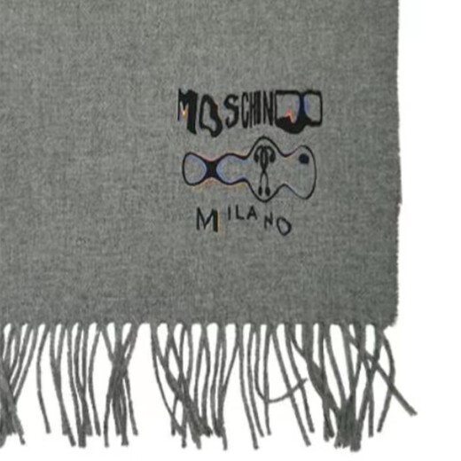 MOSCHINO Unisex Bear Tassel Scarf 50177 M5536 Gray TU