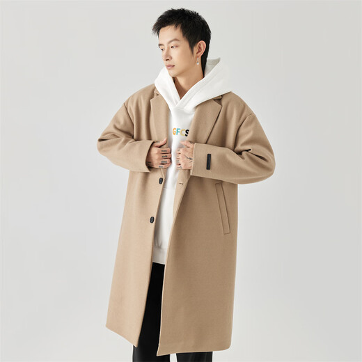 GOLFCROSS Осенне-зимнее длинное однотонное простое ветровка, дышащее и модное пальто, куртка для мужчин и женщин, хлопок цвета хаки, XXL