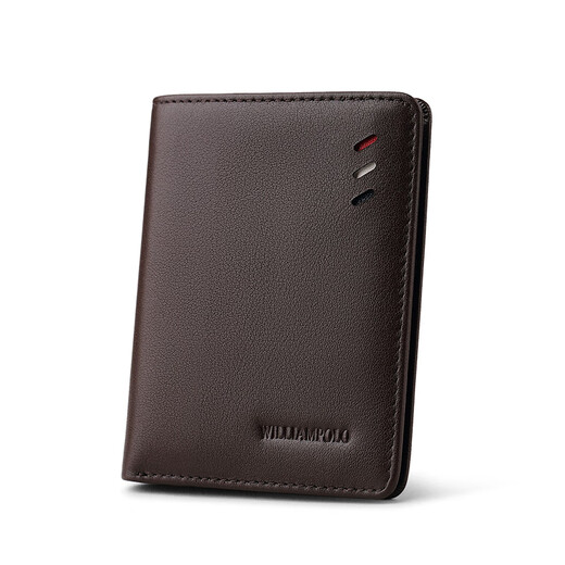Emperor Paul POLO men's wallet men's head layer cowhide short wallet fashion wallet coffee color