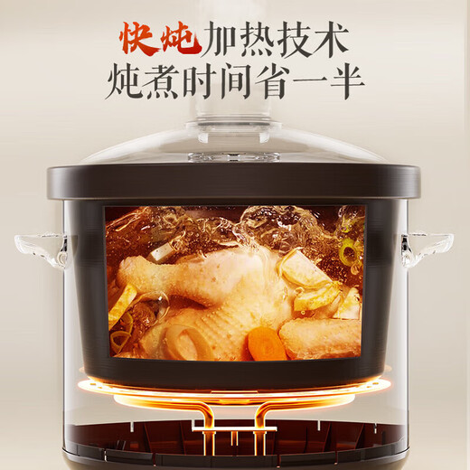 Supor quick-stew electric stew pot, electric casserole, electric stew pot, soup pot, purple clay pot, porridge pot, multi-functional porridge special pot, porridge artifact for 4-5-6 people, can be reserved and timed to keep warm, DG40YC872 purple clay stew pot 4L