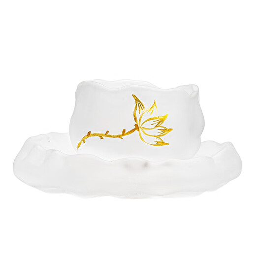 Tangfeng (TANGFENG) Sancai tureen tea set, high-end office reception tea cup, home frosted glass kung fu tea set, lotus frosted cup + lotus frosted coaster
