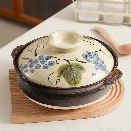 Uchiyama kiln Japan imported casserole soup pot high temperature resistant non-cracking 2.3L universal casserole wide mouth stew pot ceramic pot