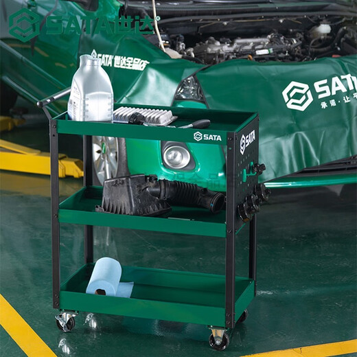 SATA three-layer multi-function tool cart mobile trolley auto repair parts cart tool cart 95222AB 3-layer 3-layer parts tool cart (Tuhu red) 95222B-R