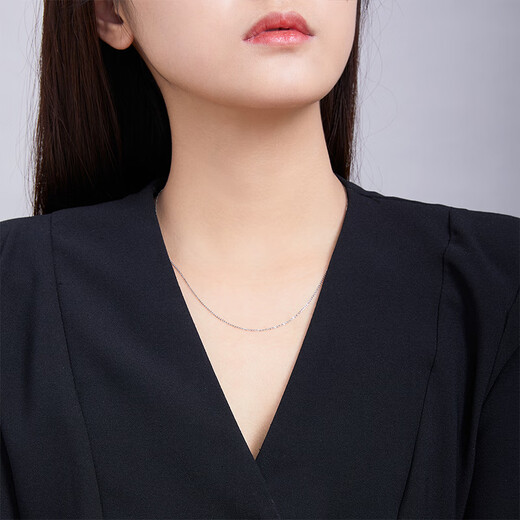 Saturday Fu PT950 platinum necklace women's O-shaped chain B058720 about 1.36g 40+5cm birthday gift